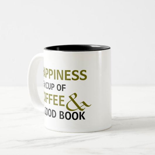 幸福はコーヒーと良い本のノベルティ ツートーンマグカップ (正面左)