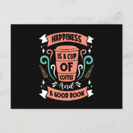 幸福はコーヒーのカップと良い本だ ポストカード