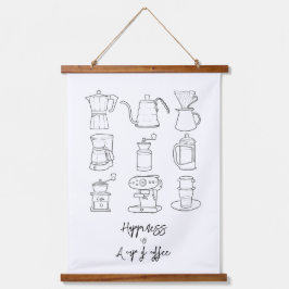 幸福はコーヒーの一杯だ 吊り下げ型タペストリー