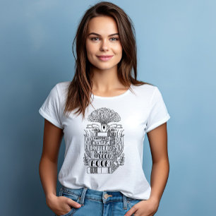 「幸福はコーヒーの一杯で良い本だ」 Tシャツ