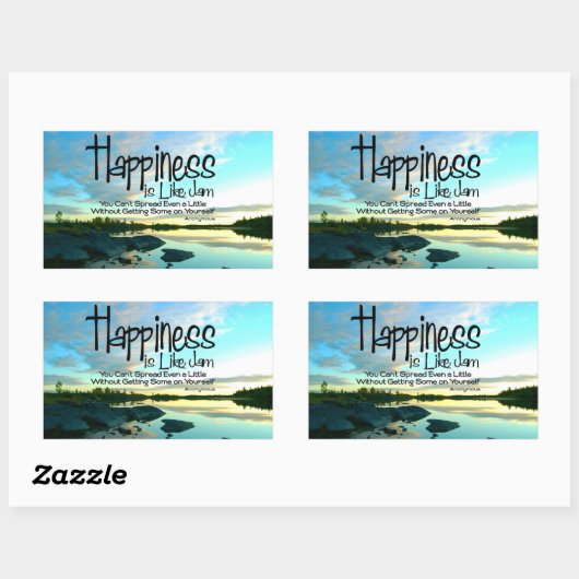 「幸福はジャムのようなもの」感動的引用文 長方形シール (シート)