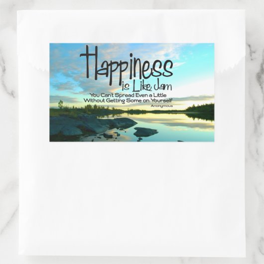 「幸福はジャムのようなもの」感動的引用文 長方形シール (バッグ)