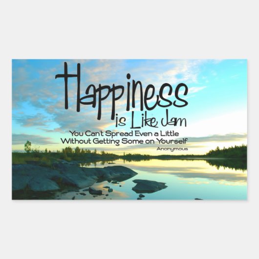 「幸福はジャムのようなもの」感動的引用文 長方形シール (正面)