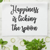 幸福はスプーンタオルを舐めています キッチンタオル (折り畳み)