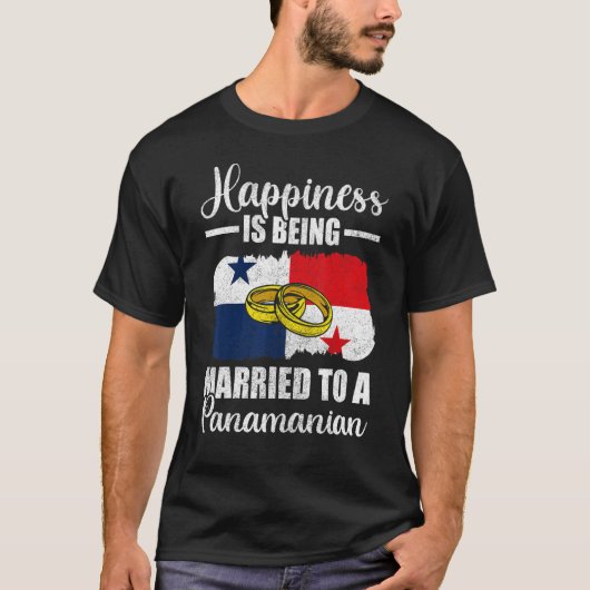 幸福はパナマ結婚したニアの家庭に結婚ある Tシャツ (正面)