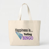 幸福はビンゴを叫んでいます ラージトートバッグ (正面)