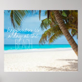 幸福はビーチインスピレーション引用文の日だ ポスター (正面)