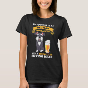 幸福はビールと犬小屋を持った老人だ Tシャツ