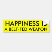 幸福はベルト食べ物を与えられた武器です バンパーステッカー (正面)