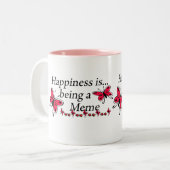 幸福はミームの蝶です ツートーンマグカップ (正面左)