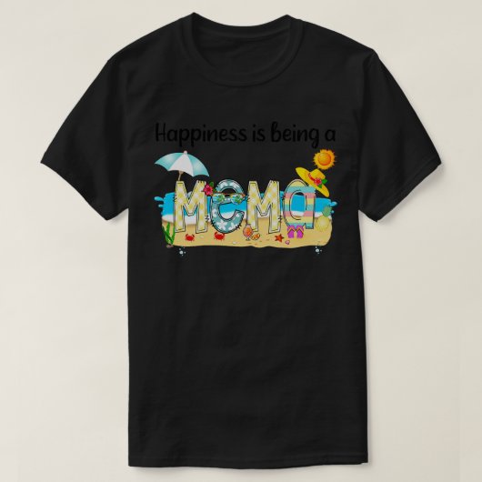 幸福はメマサマービーチハッピーモーテ Tシャツ (デザイン正面)