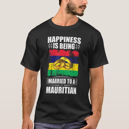 幸福はモーリシ結婚したア人に向かっている Tシャツ (正面)