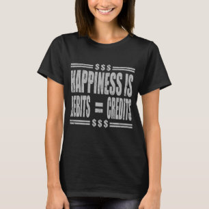 幸福は借方=信用です Tシャツ