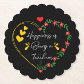 幸福は先生の好おもしろいき教えである ペーパーコースター (正面)