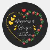 幸福は先生の好おもしろいき教えである ラウンドシール (正面)