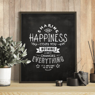 幸福は全てを変える感動的引用文 ポスター