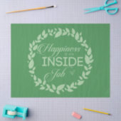 幸福は内側のジョブの緑のリース組織パップ 薄葉紙 (クラフト)