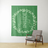 幸福は内側の仕事の緑のリースタペストリー タペストリー (インサイチュ)