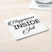 幸福は内職だ スクエアペーパーコースター (アングル)