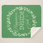 幸福は内職である – 緑 シェルパブランケット (正面(横))