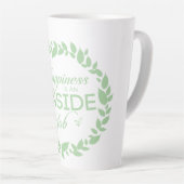 幸福は内職のグリーンリース カフェラテマグ (右アングル)