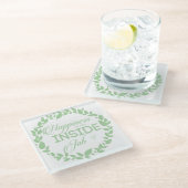 幸福は内職のグリーンリース ガラスコースター (アングル)