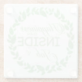 幸福は内職のグリーンリース ガラスコースター (裏面)