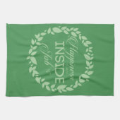 幸福は内職のグリーンリース キッチンタオル (横)