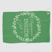 幸福は内職のグリーンリース ゴルフタオル (横)