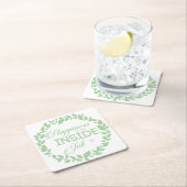 幸福は内職のグリーンリース スクエアペーパーコースター (インサイチュ)