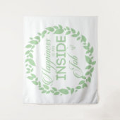 幸福は内職のグリーンリース タペストリー (正面)