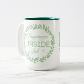 幸福は内職のグリーンリース ツートーンマグカップ (正面左)