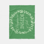 幸福は内職のグリーンリース フリースブランケット (正面)