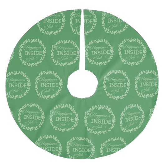 幸福は内職のグリーンリース ブラッシュドポリエステルツリースカート (正面)