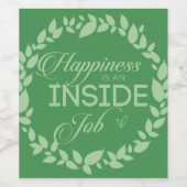 幸福は内職のグリーンリース ワインラベル (シングルラベル)