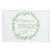 幸福は内職のグリーンリース 枕カバー (裏面)