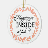 幸福は内職のリース セラミックオーナメント (左)