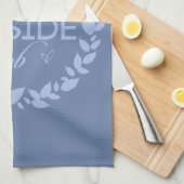 幸福は内職の青いリース キッチンタオル (四つ折り)
