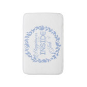 幸福は内職の青いリース バスマット (正面縦)