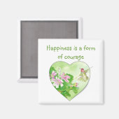 幸福は勇気の型枠引用文ハミングバード マグネット (正面/裏面)