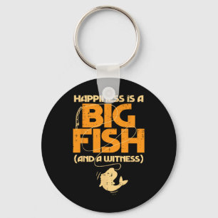 幸福は大きな魚の証人のおもしろい魚釣り キーホルダー