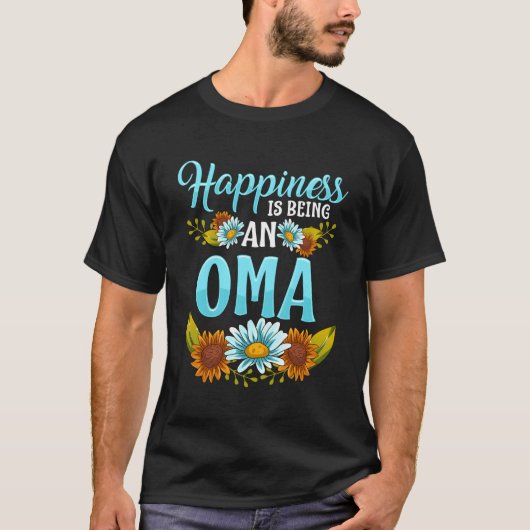 幸福は大間のかわいいフローラ母の日である Tシャツ (正面)
