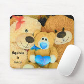 幸福は家族テディベア マウスパッド (マウス)