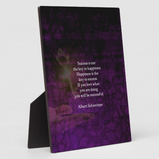 幸福は成功への鍵高揚引用文である フォトプラーク (側面)