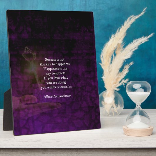 幸福は成功への鍵高揚引用文である フォトプラーク (側面)