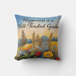 幸福は手入れの行き届いた庭枕 クッション