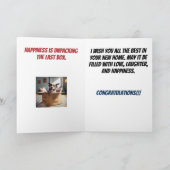 幸福は新居の開梱おめでとう カード (内部)