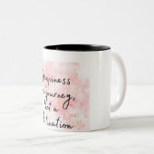 幸福は旅であり、目的地ではない ツートーンマグカップ (正面右)