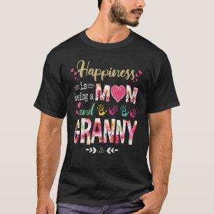幸福は母であり、おばあちゃんの花の母である Tシャツ