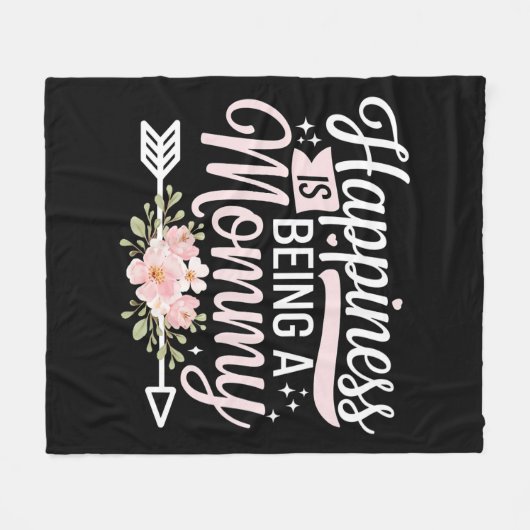 幸福は母の日の母なるフローラである フリースブランケット (正面(横))